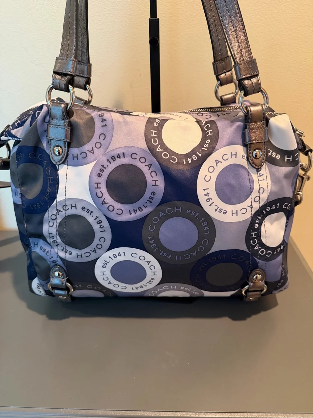 Coach Snaphead Print Sateen Alexandra Satchel Crossbody Handbag F17582 Y2K, $398